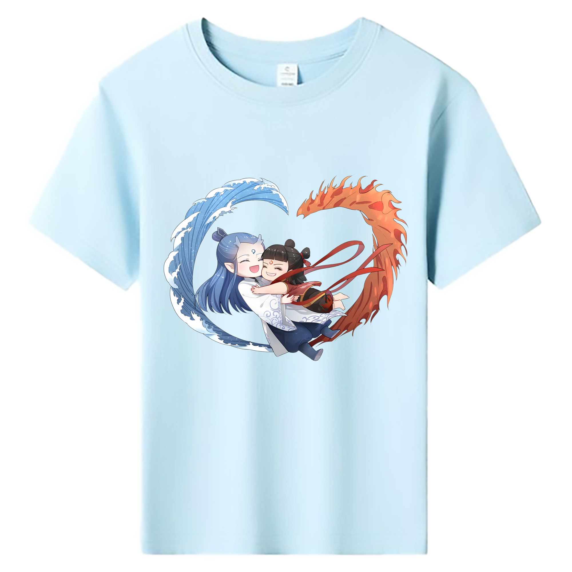（画像用） Ne Zha 2 ナタ 魔童の大暴れ 綿100％キッズTシャツ（フロントプリント）